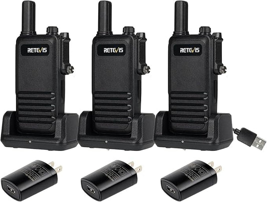 Retevis RB47 Waterproof Walkie Talkies, Portable FRS Two-Way Radios, Mini, VOX, Emergency Alarm, 2 Way Radio Long Range for Outdoors Camping (3 Pack)