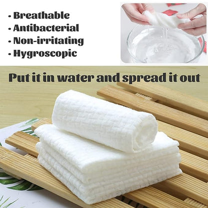 100 Pcs Mini Compressed Towels, Disposable Face Compressed Towel, Compressed Hand Wipe, Camping towel, Portable Compressed Coin Tissue for Travel/Home/Outdoor Activities (Individual packaging)