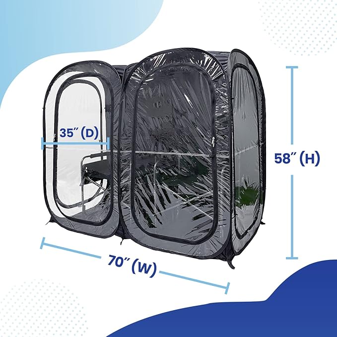 WeatherPod® The Original Shark Tank Side-by-Side™ 2-4 Person Pop-Up Pod - Stay Warm, Dry, and Out of The Sun - Weather Pod for Sports, Rain, or Wind - Simple to Set Up and Tear Down