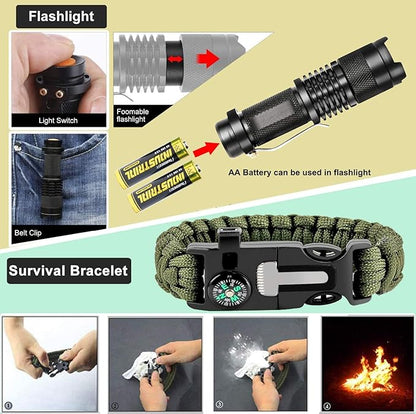 Gifts for Men Dad Husband Fathers, Camping Survival Gear and Equipment Kit 32 in 1, Cool Gadgets Christmas Birthday Gift Ideas for Him Boyfriend