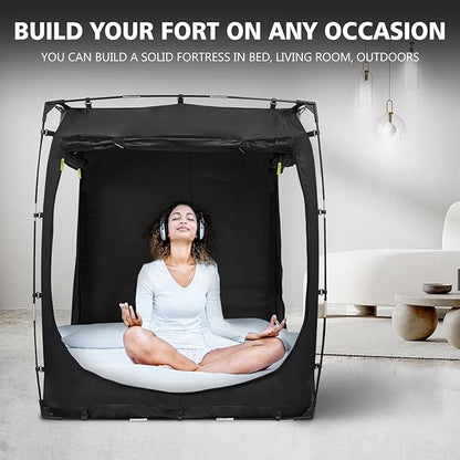 Bed Tent Bed Canopy BunkTwin Size Tents for Adult and Kids- Original Design Portable Dream Tent Indoor Sleeping Tents 80% Blackout with 3 Doors Breathable Big Space Tents