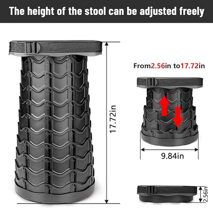 2 Pack Square Collapsible Stool, 400lbs Max Weight, Lightweight But Sturdy, Portable Retractable Folding Telescoping Foldable Camping Stool for Adults Outdoor Fishing Hiking BBQ
