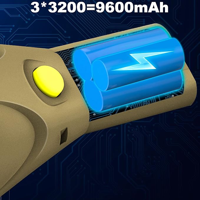 BIGSUN Rechargeable Flashlights High Lumens 6000 Spotlight Led Flashlight Strong Waterproof Handheld Flash Light , for Home Safety, Camping, Boat, Hunting,Hiking,Emergencieses(382-khaki)