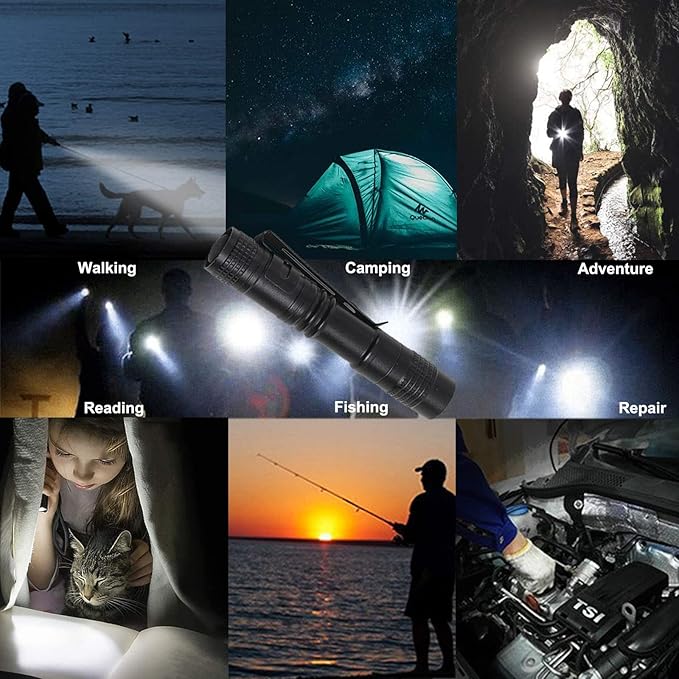 LED Pocket Pen Flashlights, 10pcs Mini Penlight with Clip Handheld XPE Flashlight Waterproof EDC Pen Light for Camping Inspection Repair Powered by 1pcs AAA Battery(Not Included)