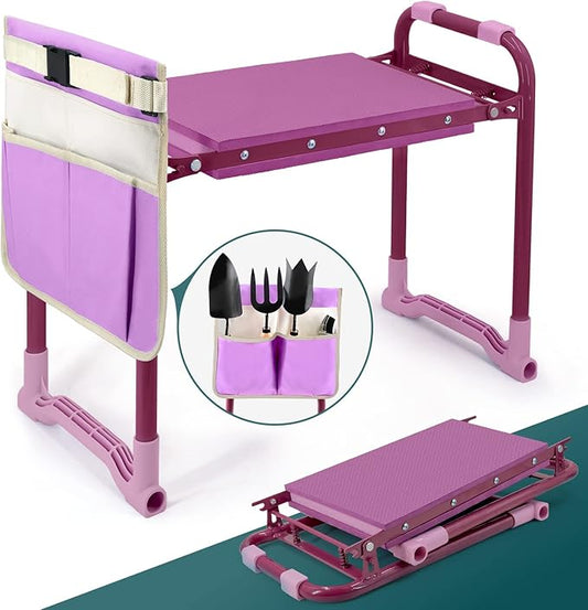 Foldable Garden Kneeler and Seat，Portable Kneeler Stool - Heavy Duty Garden Bench, Resistant Gardening Stool, Comfortable EVA Foam Cushion - Ideal for Women's Gardening， Camping...