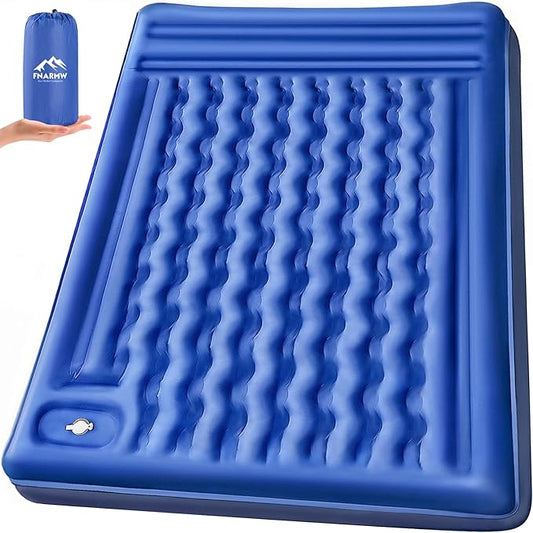 Camping Sleeping Pad, Extra Thick 5 Inch Camping Mat with Pillow Built-in Foot Pump Inflatable Sleeping Pads Compact for Camping Backpacking Hiking Traveling Tent