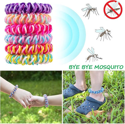Mosquito Repellent Bracelets 12 Pack, Individually Wrapped Mosquito Repellent Bands, DEET Free Bug Insect Mosquito Wristbands Safe for Adults and Kids