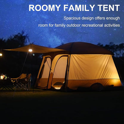 Vidalido Tents，3-4 Person Camping Tent with Extended Vestibule，Weather Resistant Family Tents with Breathable Mesh Windows，Easy Install Waterproof Outdoor Tent for Backpacking and Camping Hiking