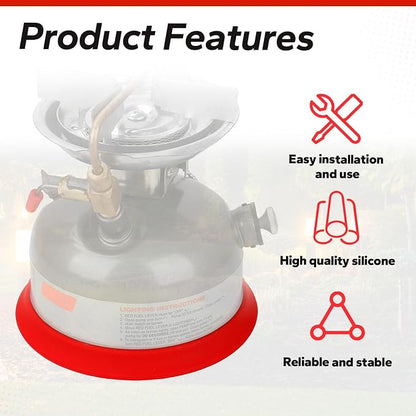 Camping Dual Fuel Stove Silicone Base Protector Suitable for Coleman Models 533, Protects Against Scratches and Enhances Stability（red）