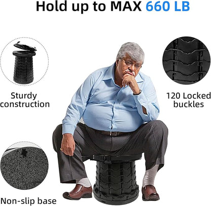 Portable Toilet for Adults, 19.7"H Adjustable Toilet for Camping, Portable Travel Toilets with Lid for Adults Kids, Upgrade Foldable Potty Toilet for Outdoor/Hiking/Camping/Car
