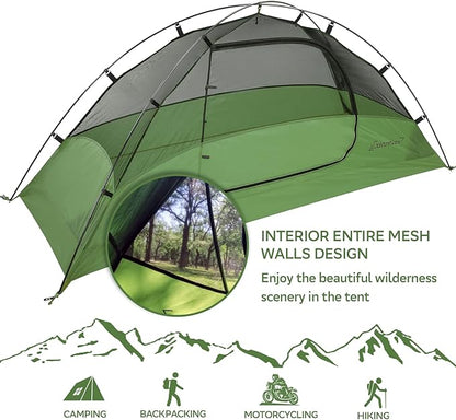 Clostnature Crux Lightweight Tent for Backpacking - 1/2/3/4 Person Ultralight Backpacking Tent, Waterproof Easy Setup Camping Tent, Hiking Tent for Outdoor, Hiking and Mountaineering