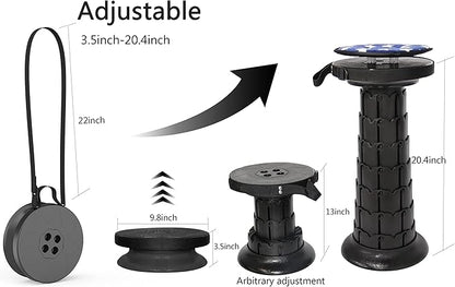 ALEVMOOM Upgraded Portable Retractable Folding Stool,Camping Telescoping Stools with Swivel Cushion,Collapsible Stool for Adults,Hold Up to 440Ib for Garden Travel with Carry Bag&Carabiner