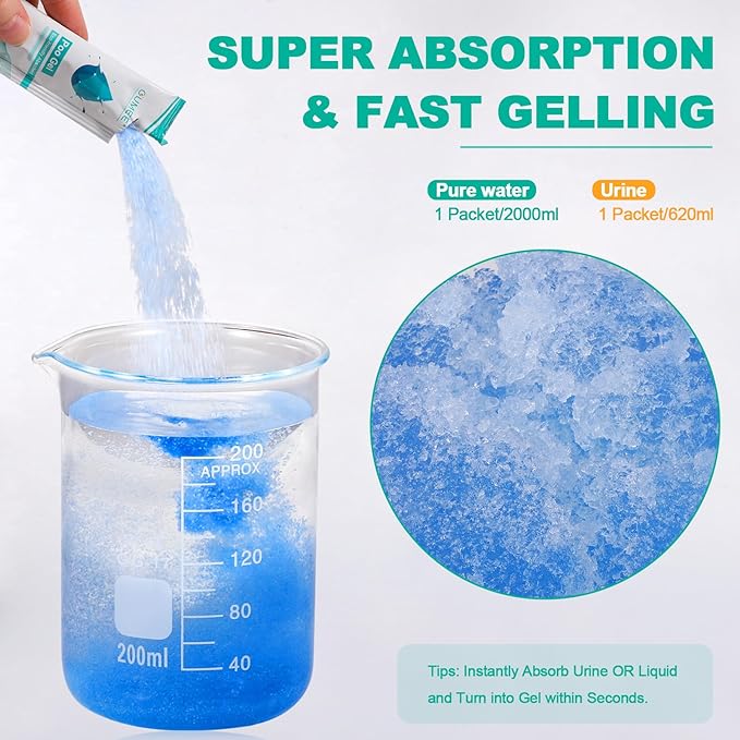 30 PACK Poo Gel for Portable Toilet, Camping Toilet Powder for Potty Bags, Eco Absorbent Gel, Portable Toilet Gel Packets for Outdoor Recreation Camping Supplies (30)