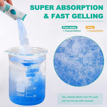 30 Pack Poo Gel for Portable Toilet, Camping Toilet Powder for Potty Bags, Eco Absorbent Gel, Portable Toilet Gel Packets for Outdoor Recreation Camping Supplies (50)