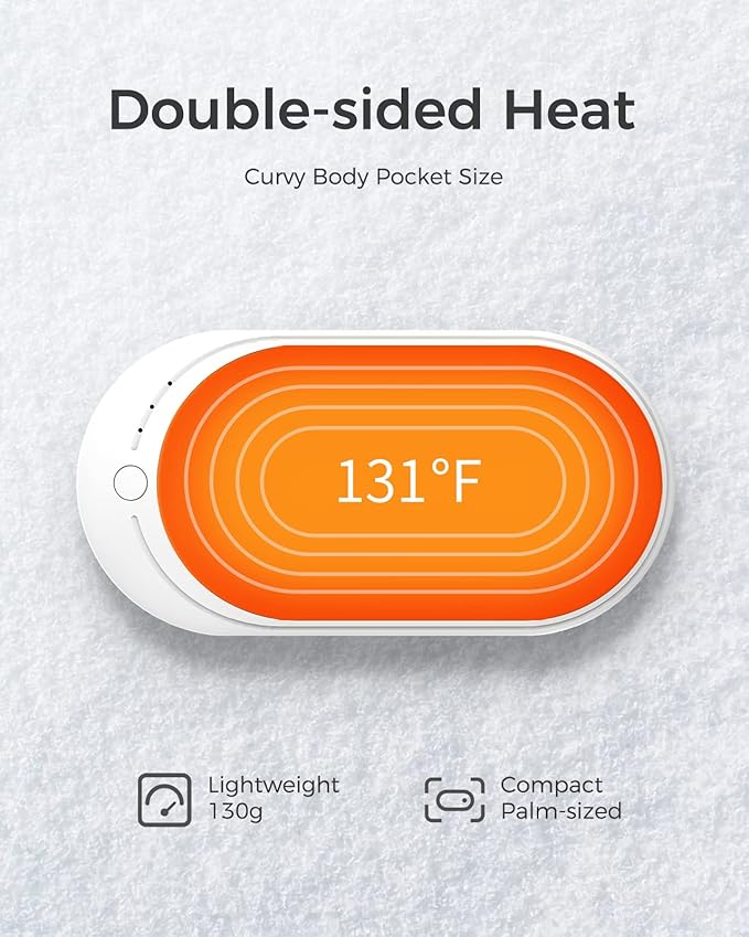 OCOOPA Hand Warmers Rechargeable, 1 Pack 5200mAh Electric Portable Pocket Heater, Heat Therapy Great for Raynauds, Hunting, Golf, Camping, Women Mens Gifts