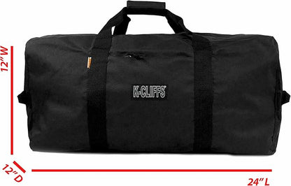 Heavy Duty Cargo Duffel Large Sport Gear Drum Set Equipment Hardware Travel Bag Rooftop Rack Bag (24" x 12" x 12", Black)