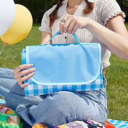 Extra Large Picnic Blanket Beach Blankets, Outdoor Foldable Waterproof Sand Mat for Beach Camping Hiking Travel Family Concerts Grass Park Music Festival Lawn Mats (Blue, 80x60inch)