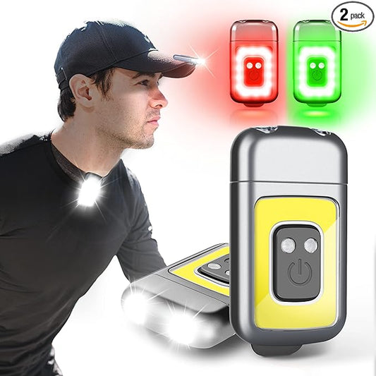 EGUKU Running Light, 2Pack Clip On Running Lights for Runners at Night 5 Light Modes USB Rechargeable LED Lights Wearable Small Lightweight Jogging Lights for Outdoor Running Jogger Walking