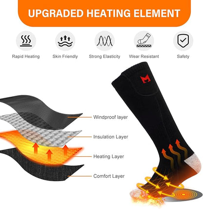 Heated Socks for Men Women, Battery Heated Socks, Electric Heated Socks for Camping Fishing Cycling Skiing Skating Hunting Hiking
