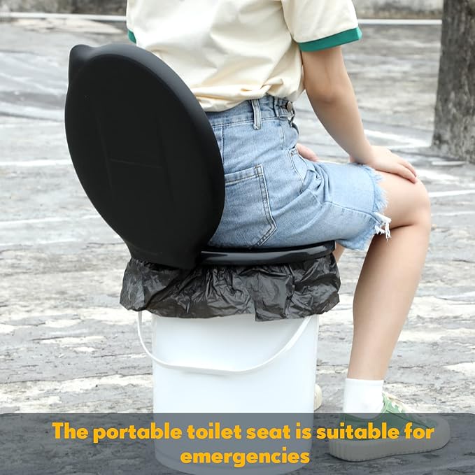 Glenmal Portable Toilet Seat for 5 Gallon Buckets Emergency Toilet Lid with Camping Toilet Bags 5 Gallon Bucket Toilet Seat with Lid Outdoor Camping Luggable Loo Toilet Cover for Adults and Kids