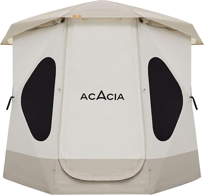 ACACIA Camping Tent, Pop Up Camping Tent with 8 Windows and Footprint, Waterproof Windproof Easy Setup Hub Tent for Family Camping, Hiking and Glamping