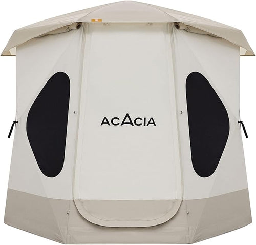 ACACIA Camping Tent, Pop Up Camping Tent with 8 Windows and Footprint, Waterproof Windproof Easy Setup Hub Tent for Family Camping, Hiking and Glamping