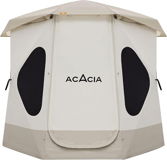 ACACIA Camping Tent, Pop Up Camping Tent with 8 Windows and Footprint, Waterproof Windproof Easy Setup Hub Tent for Family Camping, Hiking and Glamping