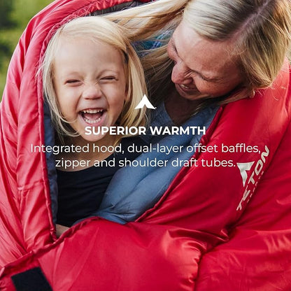 Teton Celsius Regular, -25F, 20F, 0F Degree Sleeping Bags, All Weather Bag for Adults and Kids, Camping Made Easy and Warm, Travel Sack Included