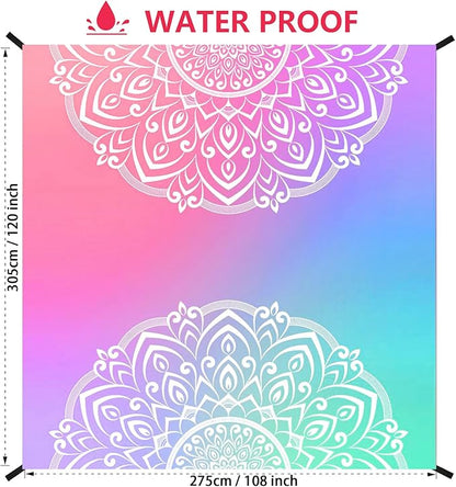 Beach Blanket Waterproof Sandproof Beach Mat 79" X 83" /10'x9'for 2-8 Adults Quick Drying Outdoor Picnic Mat Beach Accessories for Travel, Camping, Hiking