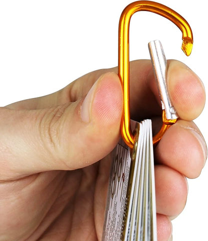 Outdoor Knots - Waterproof Knot Tying Cards with Mini Carabiner - Includes 22 Rope Knots for Camping, Backpacking, & Scouting Scenarios