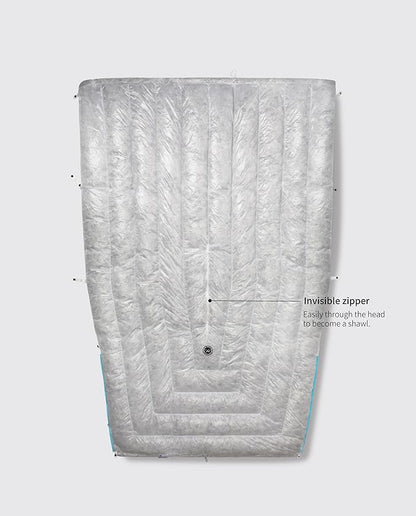 Tiny PRO Series 10D Lightweight 800FP Wearable Down Sleeping Bag Quilt for Backpacking Camping Adult Outdoor Travel Sleeping Bag