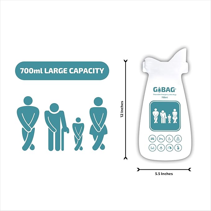 Disposable Urine Bags 10-Pack Unisex Portable Urinal Pee Bags with 2X Absorption Pads for Emergency, Travel, Camping, Driving Traffic Jam, Hiking - for Men Women [Pregnant]& Children