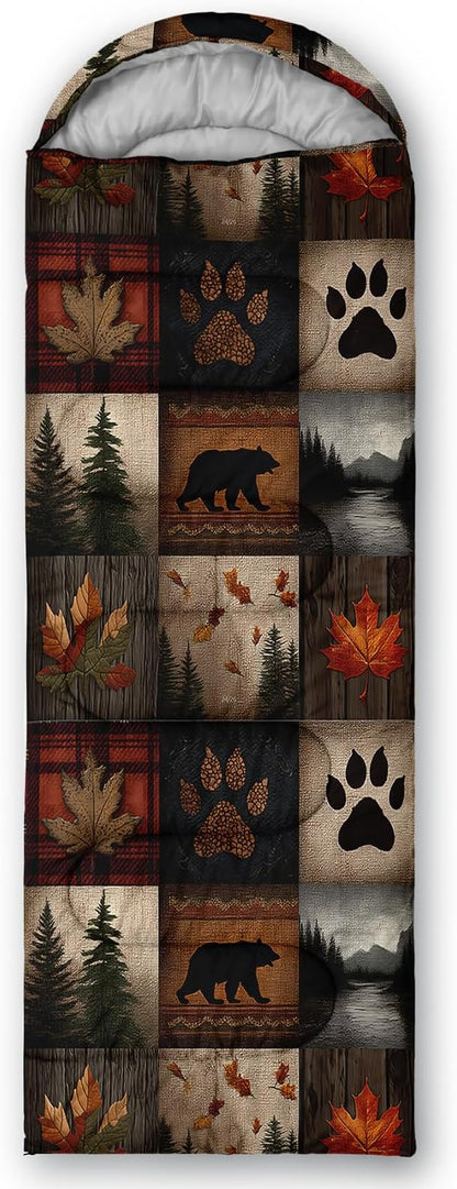 QOOMO Animals Camping Sleeping Bags,3 Season Warm & Cool Weather,Lightweight,Waterproof Sleeping Bags for Adults & Kids,Traveling,and Outdoors,Camping Gear Equipment
