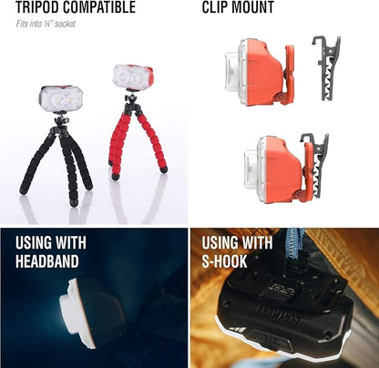 Claymore Heady+ (Black) - Rechargeable LED Headlamp Flashlight, Lightweight for Camping, Running, Hiking, Emergency & Industrial Use. Waterproof, USB-C Charging, Up to 70 Hours Battery Life.