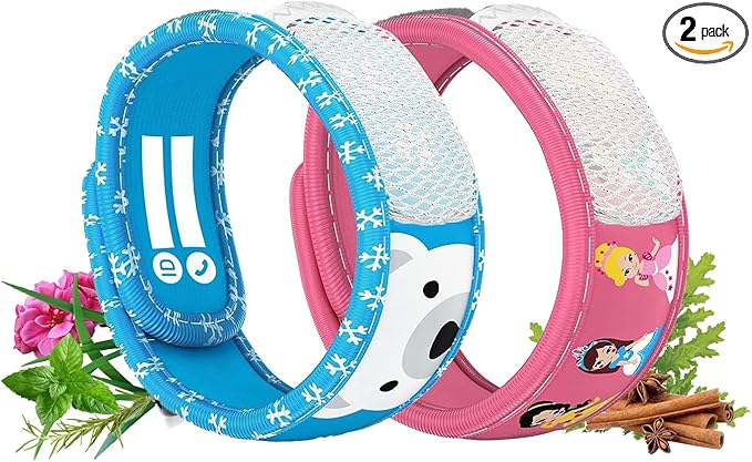 PARA'KITO Mosquito Repellent Pack - 2 Kids Wristbands & 2 Refills Polar Bear/Princess