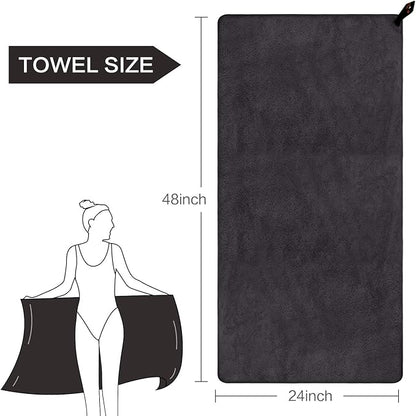 SUNLAND Microfiber Gym Bath Towel Ultra Soft Travel Camping Towel Super Absorbent Swimming Sport Towel for Adults and Children 24inchX48inch
