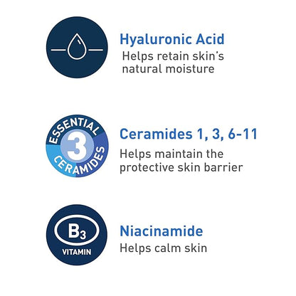 CeraVe Foaming Facial Cleanser, Daily Face Wash for Oily Skin, Hyaluronic Acid + Ceramides + Niacinamide, Fragrance Free & Paraben Free, Non-Drying Oil Control Face Wash, 16 Fluid Ounces