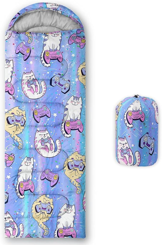 Kids Sleeping Bag for Boys Girls,Western Cowboy Print-Lightweight Warm Portable Outdoor Indoor-Waterproof Cold Weather Resistant Sleeping Bag for Camping Hiking
