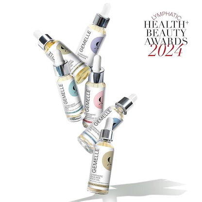 GEMELLE Lymphatic Gua Sha Face Oil | 6x Award Winner | Detox, Plump, Balance, Hydrate | High-Altitude Rosehip, Centella Asiatica & More! | Paraben-Free, Luxury Natural Skin Care 30ml