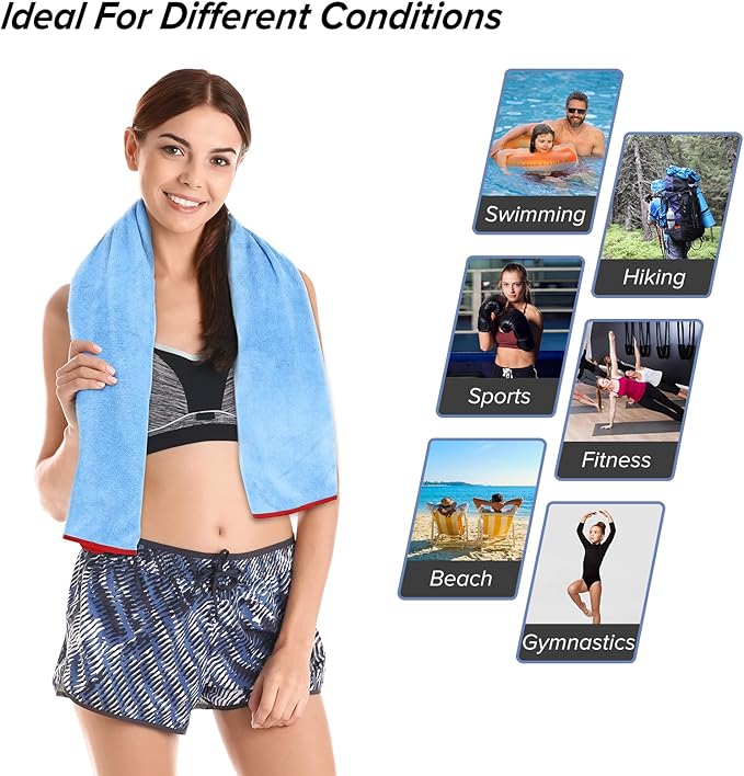 4 Pack Microfiber Camping Towels, Gym Towels Quick Dry Beach Towel with Travel Waterproof Accessory Bag,Super Absorbent Quick Dry Towels for Adults Kids (4, Black)