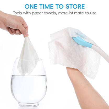 folding wiping toilet aid tool and 20PCS Compressed Washcloth Towels,Combination set,Self Help Wipe Butt for Fat People，Limited Mobility,Elderly, Pregnancy.