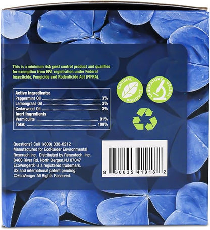 EcoVenger Pest Control Aroma Sachets 12-Pack Pouches, Natural Insect Repellant, Moths, Mosquitoes, Spiders, Roaches, Lasting Deterrence, Peppermint/Cedar/Lamongrass Safe Around Children & Pets