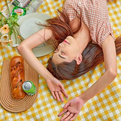Extra Large Picnic Blanket Beach Blankets, 80''x60'' Picnic Mat Waterproof Sand Proof Foldable Portable for Outdoor Camping Hiking Travel Grass Park Music Festival Lawn Mats (yellow, 80x60 inch)