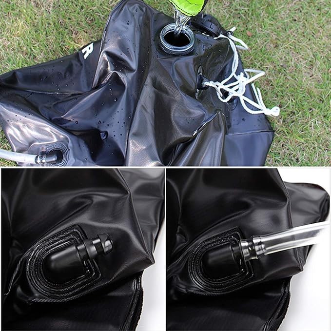 LUOOV Solar Shower Bag,Solar Heating Premium Camping Shower Bag with Removable Hose Shower Head for Climbing Hiking Fishing Hunting Beach Trips 5 gallons/20L 10 Gallons/40L