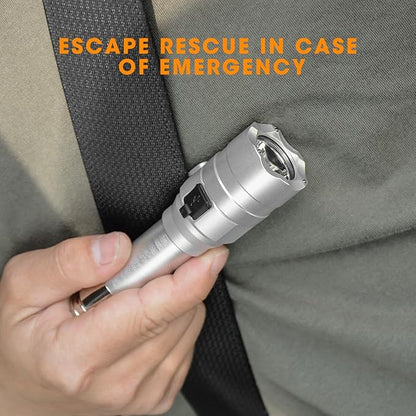 Small Flashlight Rechargeable with Diffuser 12 Volt Car Cigarette Lighter & USB C Charge for Auto Vehicles Emergency, Car Escape, Outdoors, Daily Use