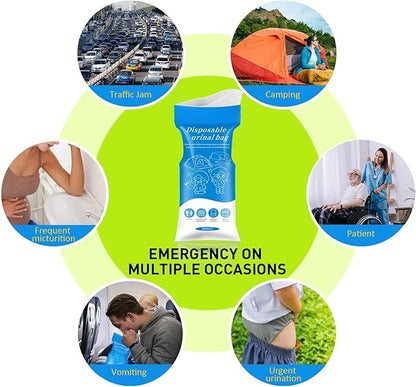 Emergency Portable Urine Bag, 6/10/20 Pack Travel Urinal Bag, Unisex Urinal Bag, Disposable Urine Bag Suitable for Camping, Travel, Traffic Jams, Pregnant Women, Children, Patients
