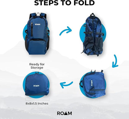Roam 25L Hiking Daypack - Ultra Lightweight Packable Backpack - Durable, Water Resistant Folding Backpack for Travel, Camping