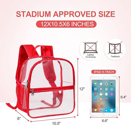USPECLARE Clear Backpack for Stadium Approved 12×6×12, Water proof Clear Bag for Stadium Events and Concert Work Sport Event