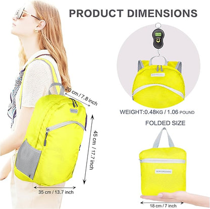 35L Foldable Waterproof Backpack For Outdoor Sports Travel Inside Wet Clothes Compartment Packable For Multiple