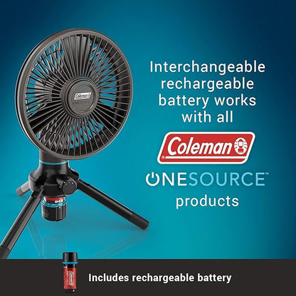 Coleman OneSource Rechargeable Outdoor Camping Gear: Camp Shower, Cordless Vacuum, Fan, Speaker, & Air Pump Options with Included Rechargeable Battery